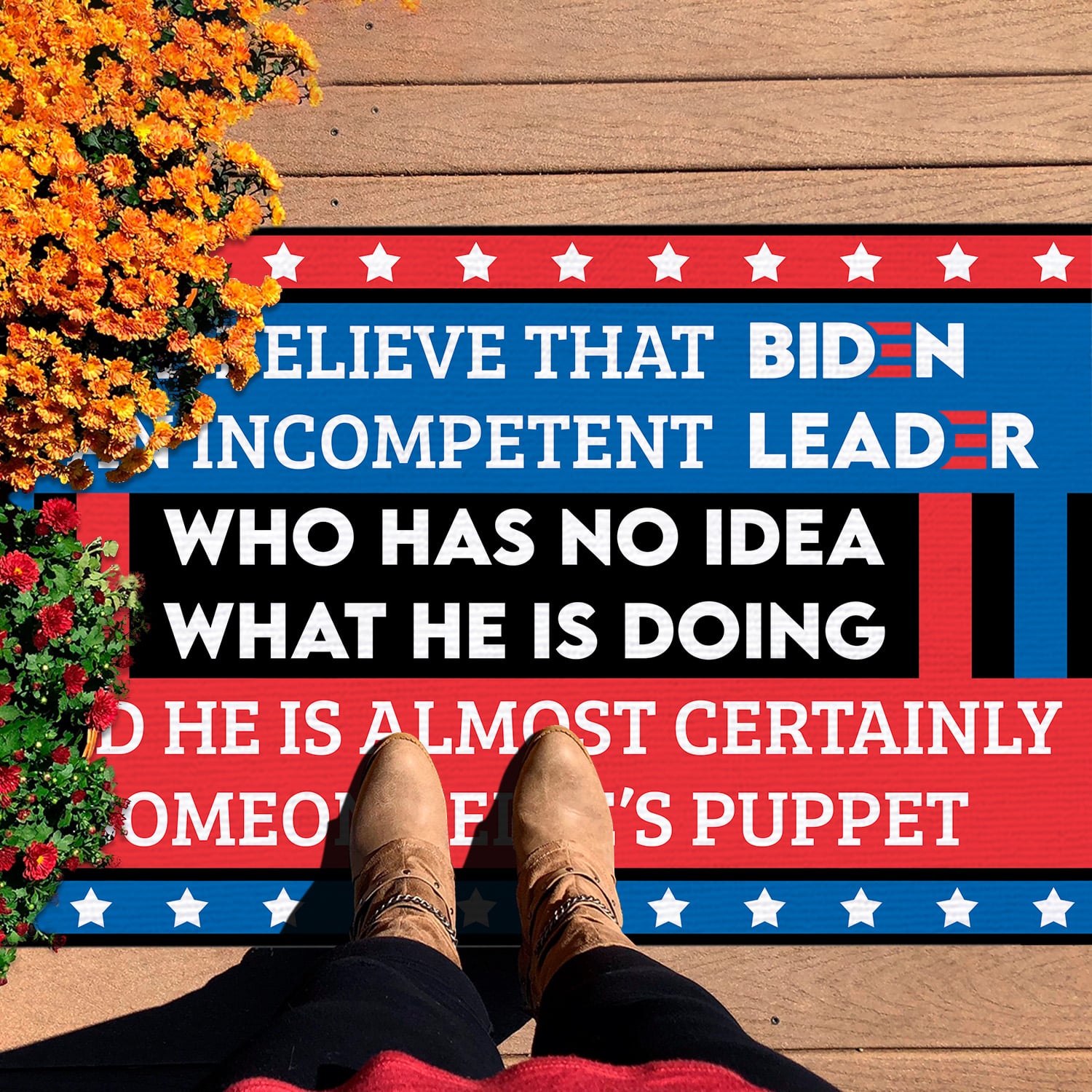 4KT. We Believe That Biden Is (doormat) Doormat mockup 7
