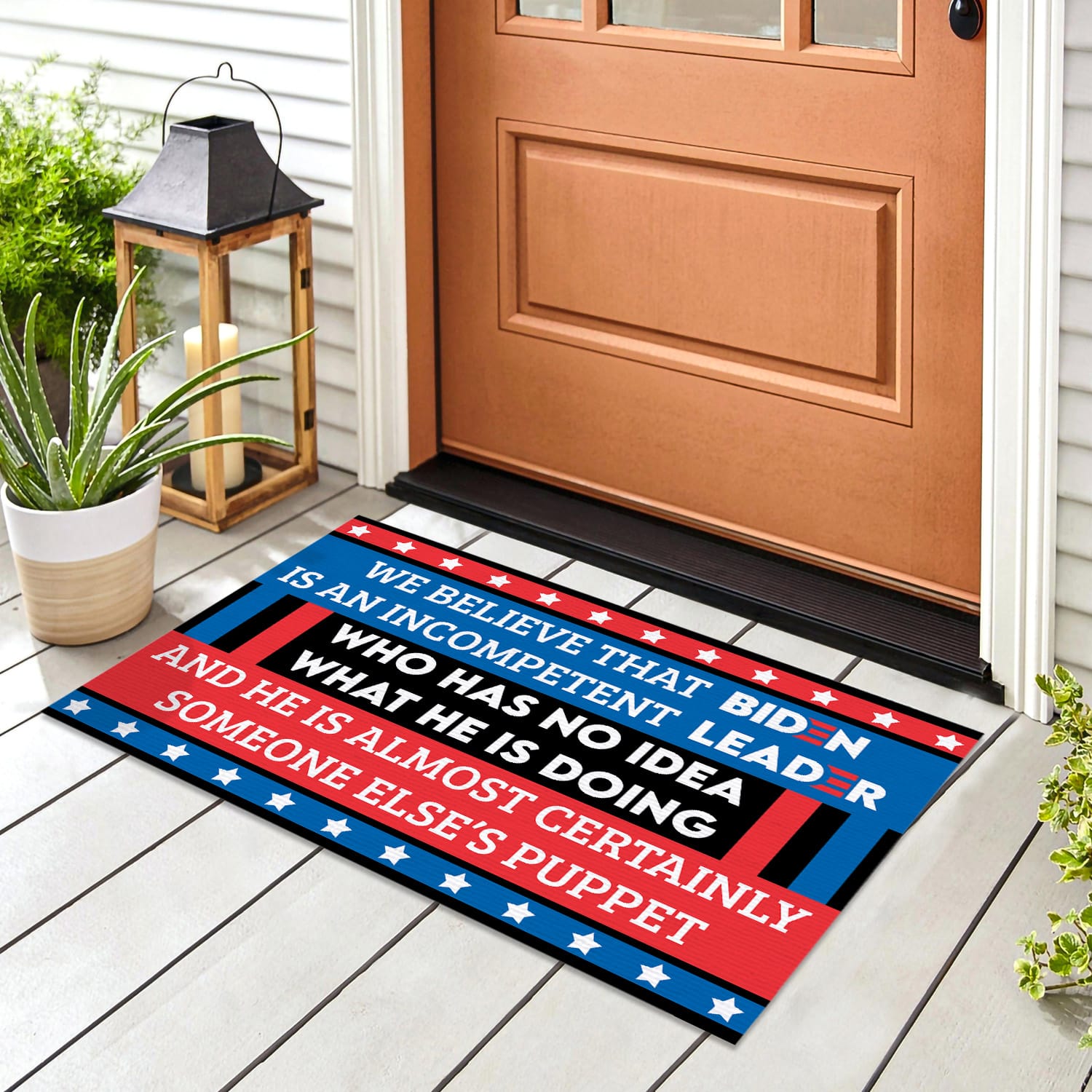 4KT. We Believe That Biden Is (doormat) Doormat mockup 8