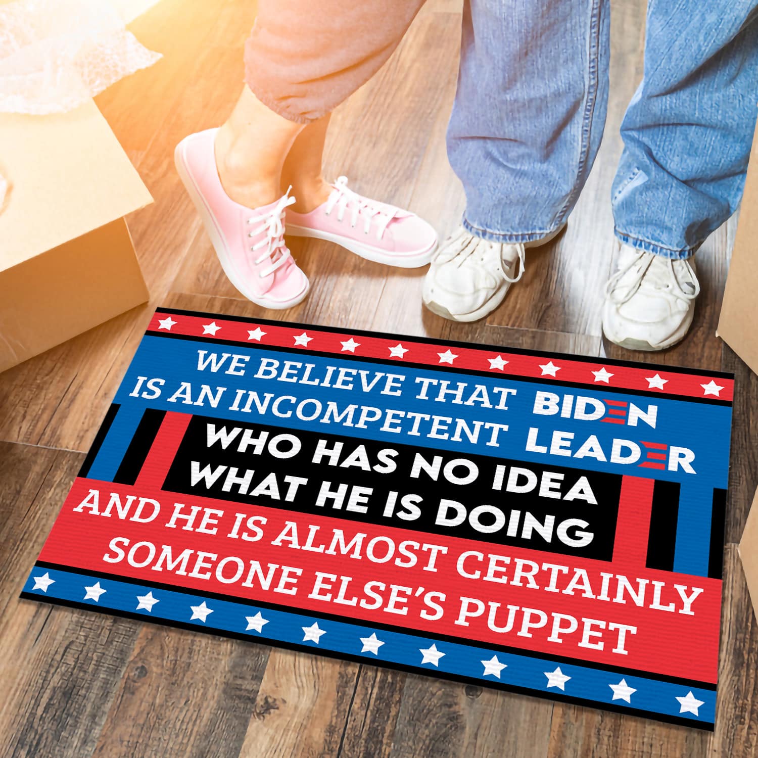 4KT. We Believe That Biden Is (doormat) Doormat mockup 6
