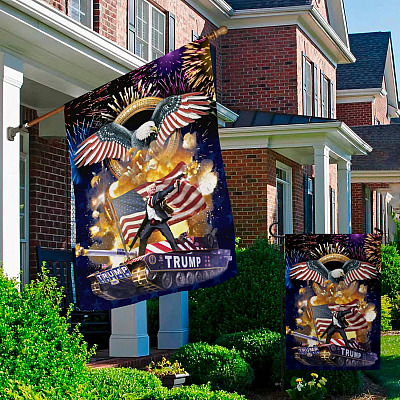 Alternative view of Donald Trump 2024 Tank Decorative Garden Flag - Indoor Outdoor Flag - House Flag - Keep America Great Trump Flag