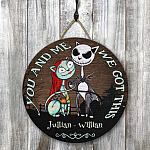 4KT. You and Me Cat Got This (Sample Design) Door Sign Mockup 8