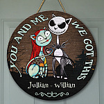 4KT. You and Me Cat Got This (Sample Design) Door Sign Mockup 9