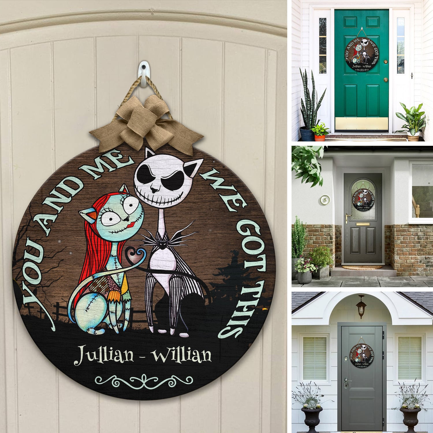 4KT. You and Me Cat Got This (Sample Design) Door Sign Mockup 12