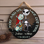 4KT. You and Me Cat Got This (Sample Design) Door Sign Mockup 4