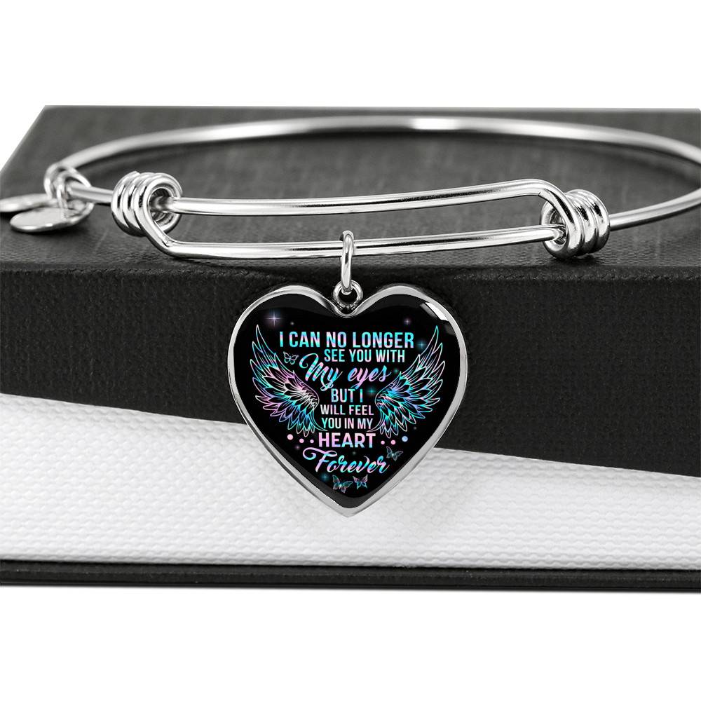 I Can No Longer See You With My Eyes But I Will Feel You In My Heart Forever Butterfly Memorial Luxury Heart Pendant Necklace