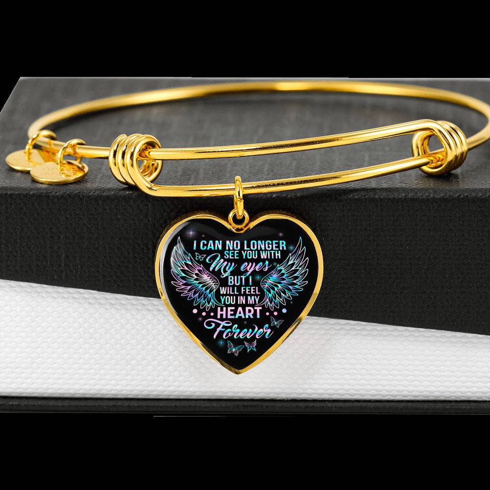 I Can No Longer See You With My Eyes But I Will Feel You In My Heart Forever Butterfly Memorial Luxury Heart Pendant Necklace