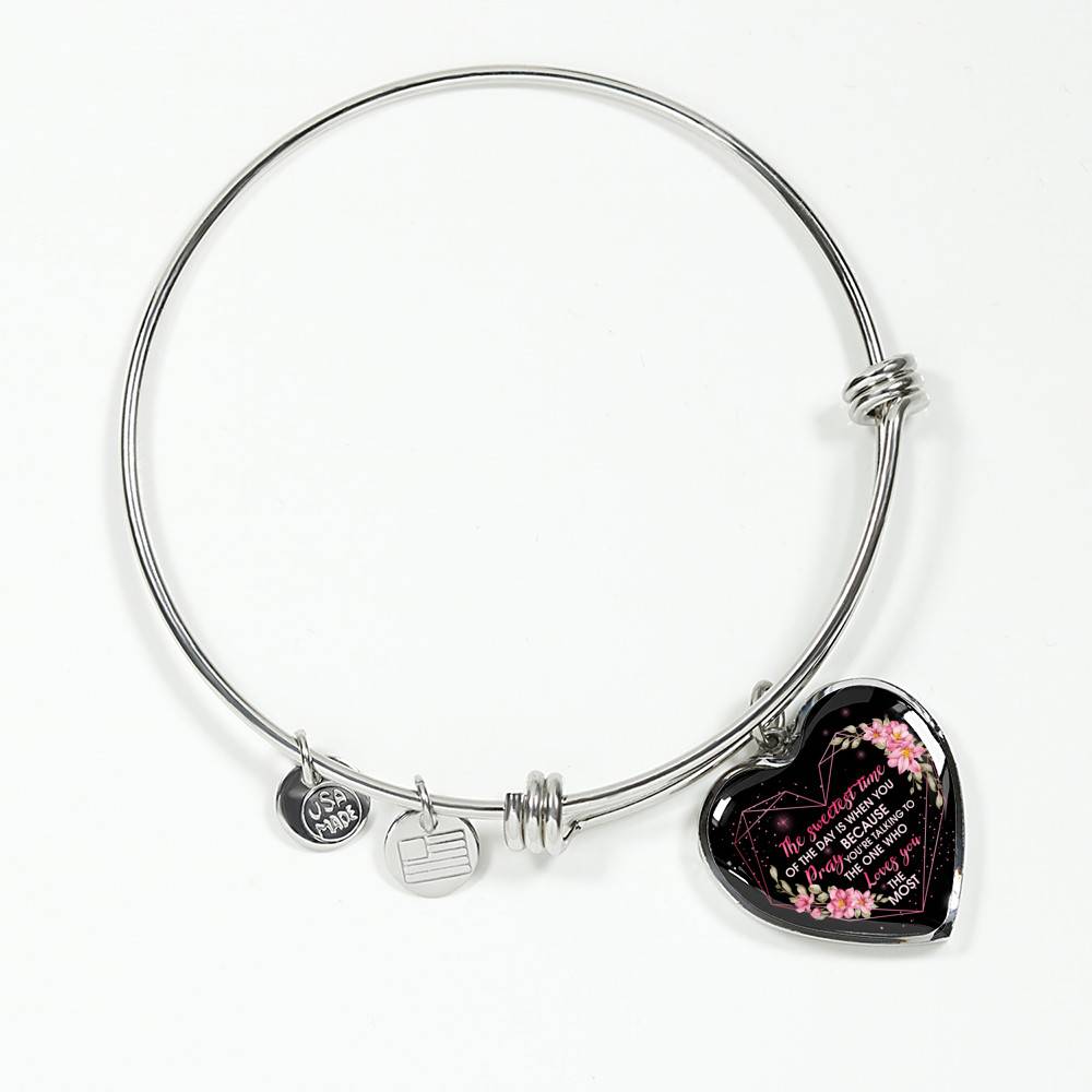 The Sweetest Time Of The Day Is When You Pray Heart Pendant Necklace