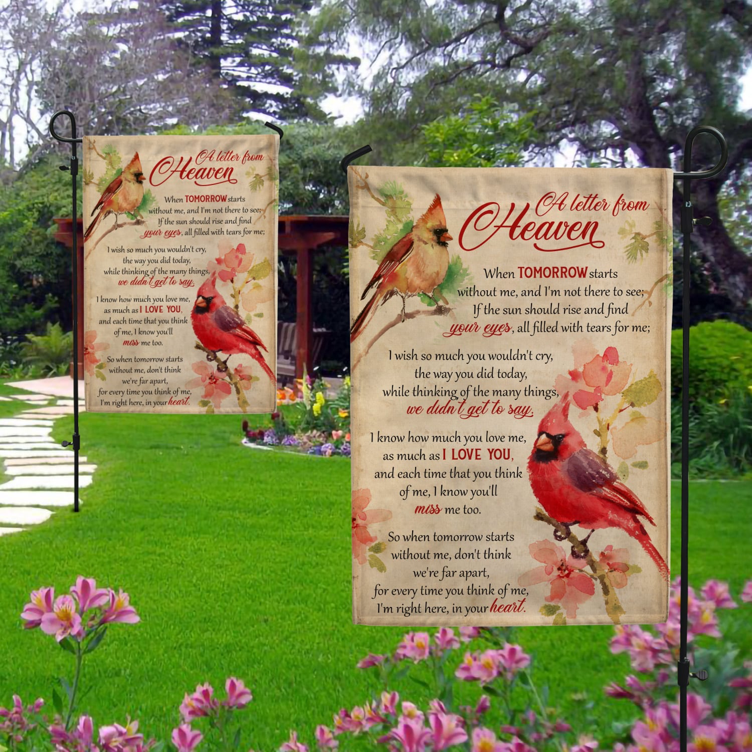 6KNG. Letter heaven(7) 30x40 Garden Flag Mockup 2 Side-1