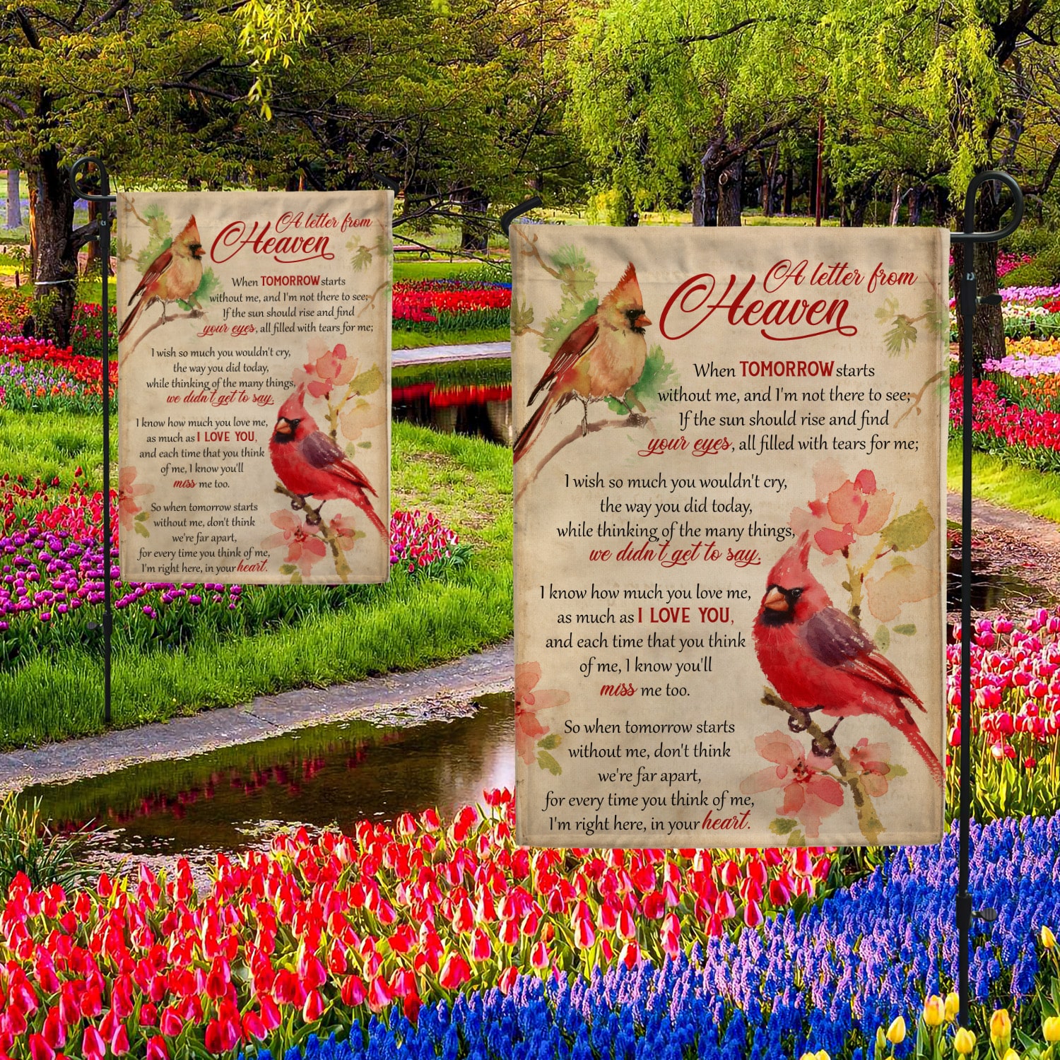 6KNG. Letter heaven(7) 30x40 Garden Flag Mockup 2 Side-2