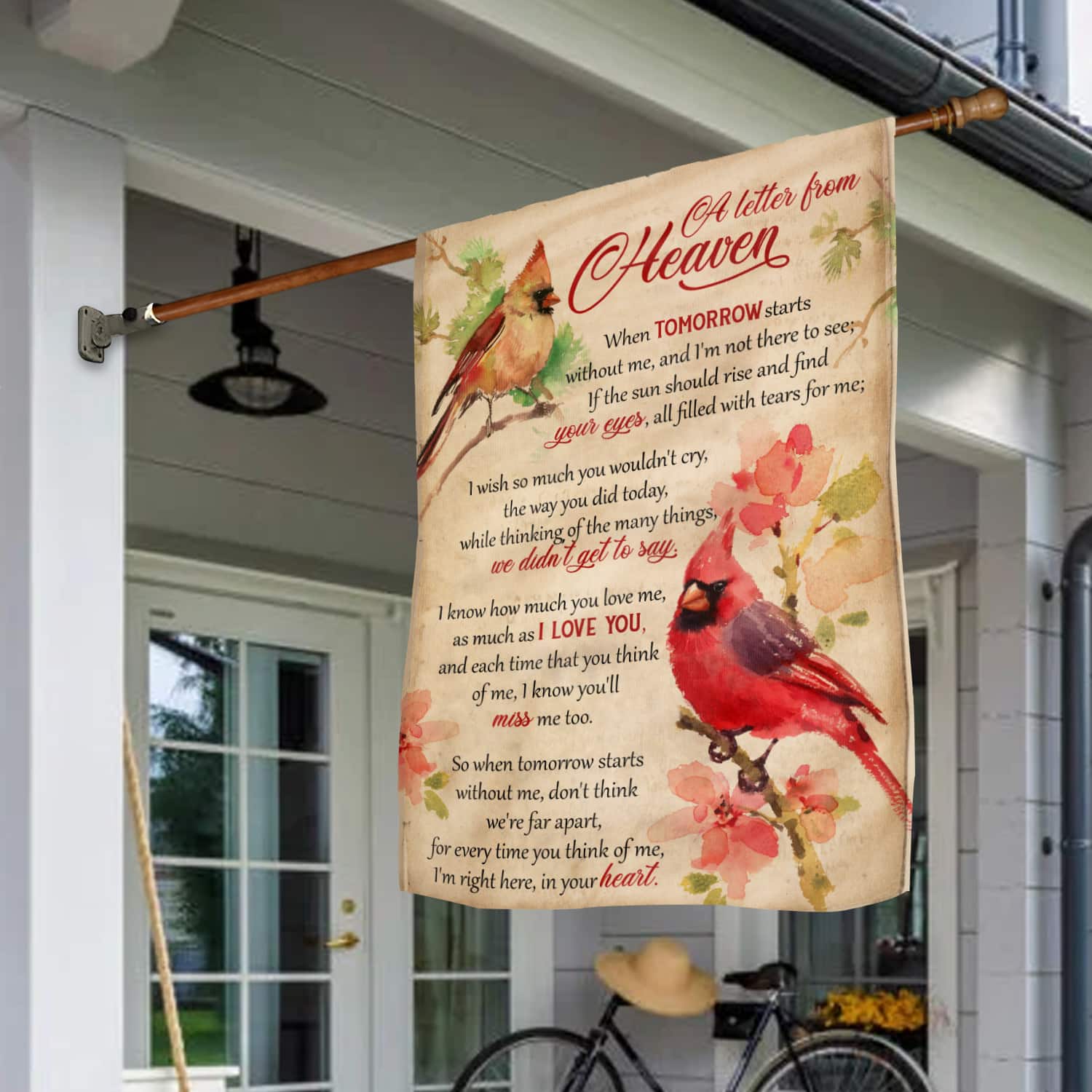 6KNG. Letter heaven(7) 30x40 House Flag Mockup 1