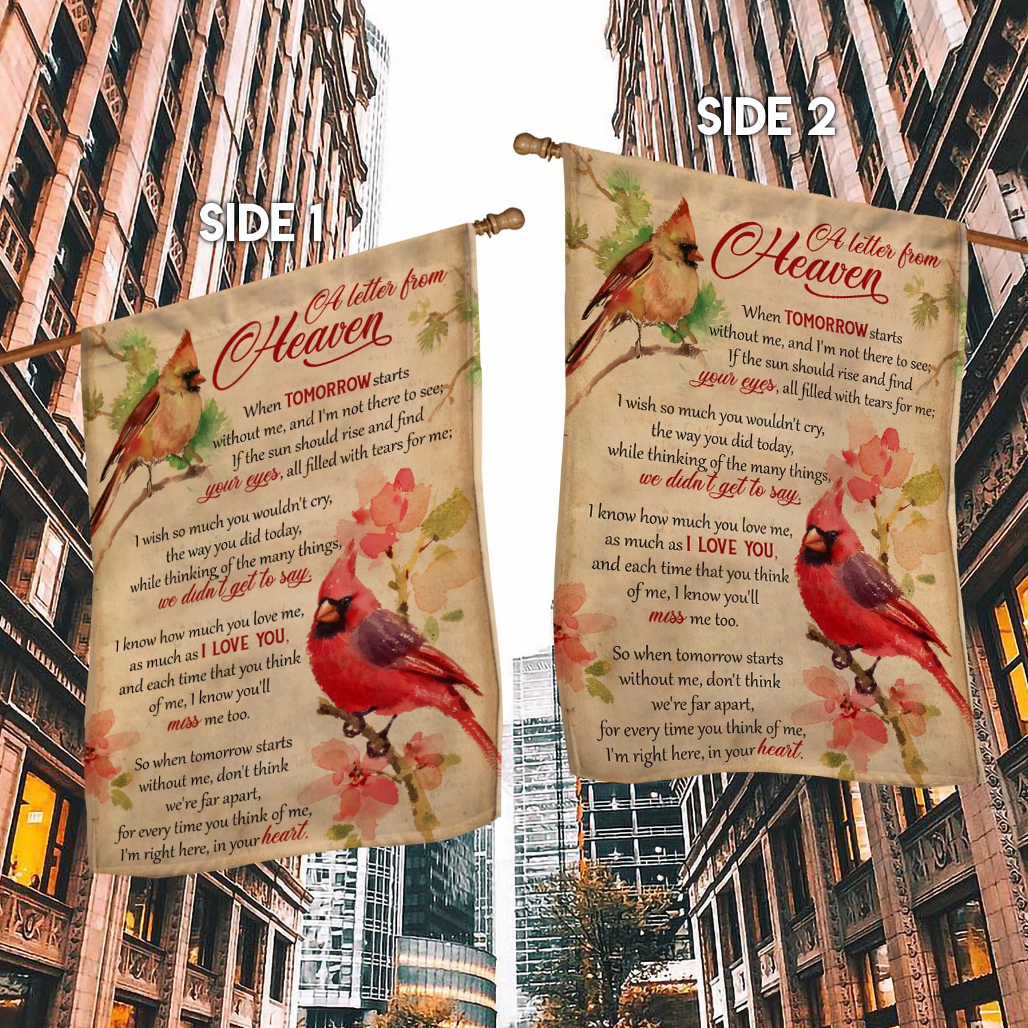 6KNG. Letter heaven(7) 30x40 House Flag Mockup 2 Side-1