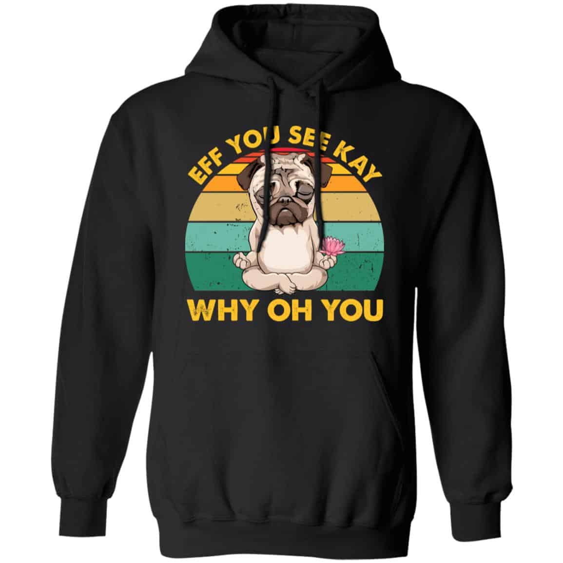 Pug, Black, Hoodie