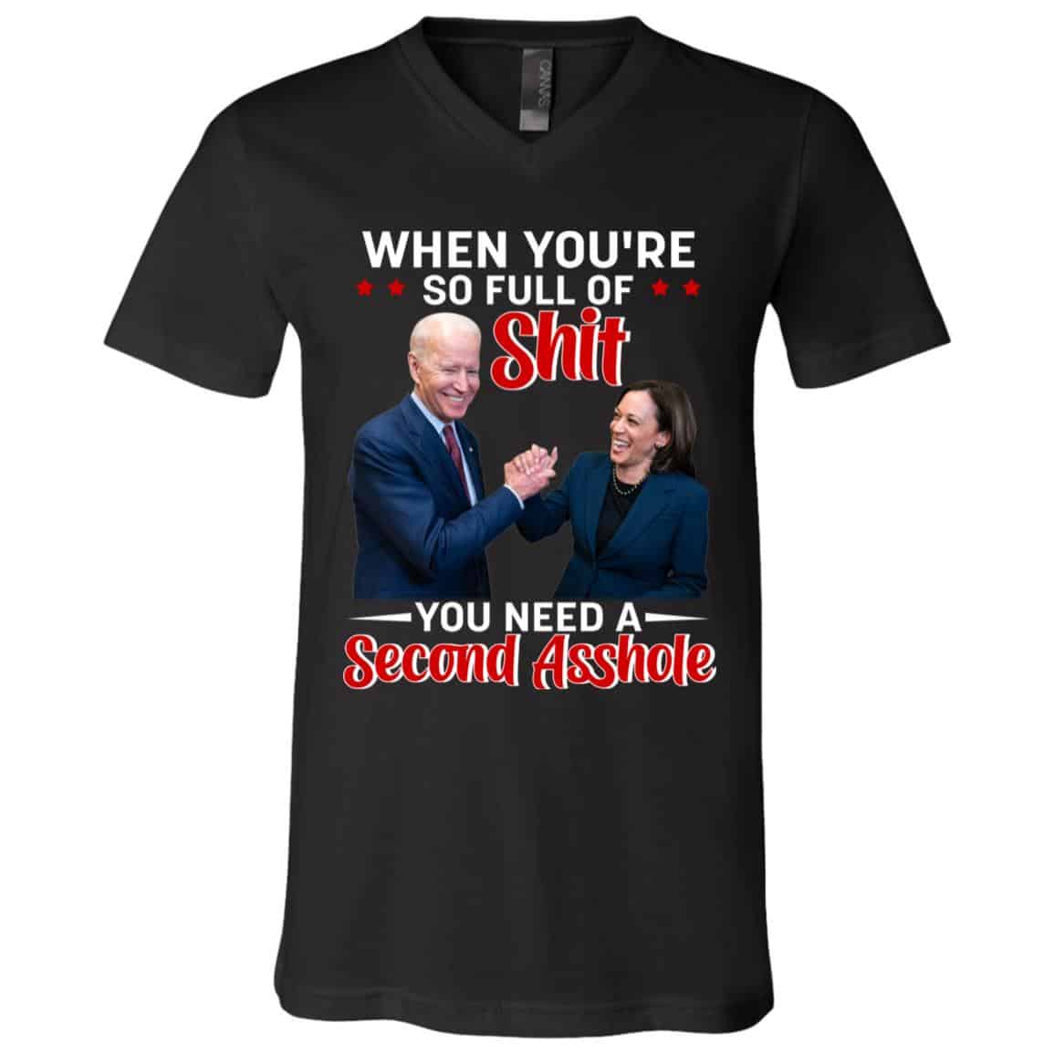 shit, Black, V-Neck T-Shirt shit, Black, V-Neck T-Shirt