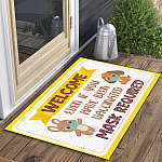 4TM. Welcome Mask Requirred Doormat mockup 3