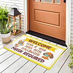4TM. Welcome Mask Requirred Doormat mockup 8