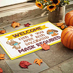 4TM. Welcome Mask Requirred Doormat mockup 9