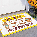4TM. Welcome Mask Requirred Doormat mockup 11