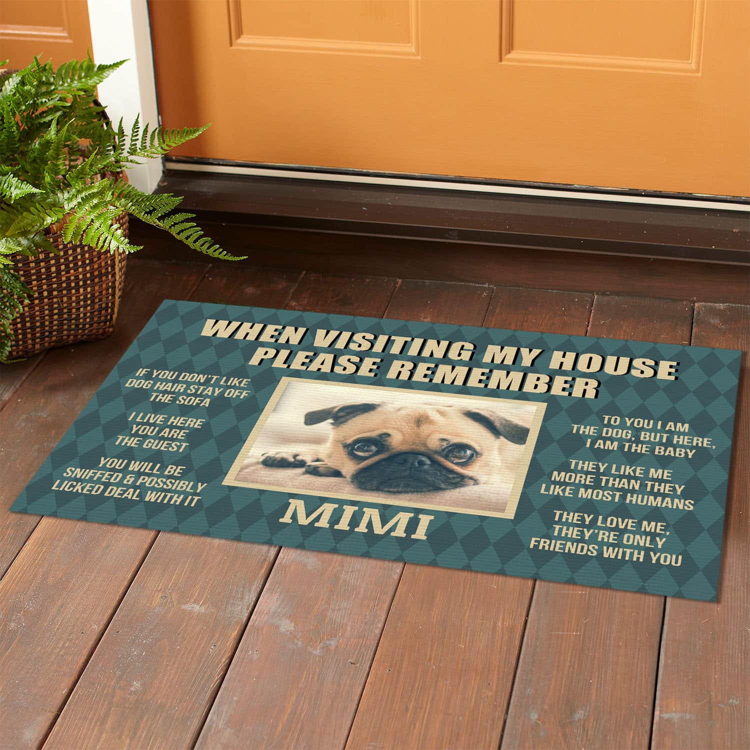 25 HG. When Visiting My House-sample design Doormat mockup 1