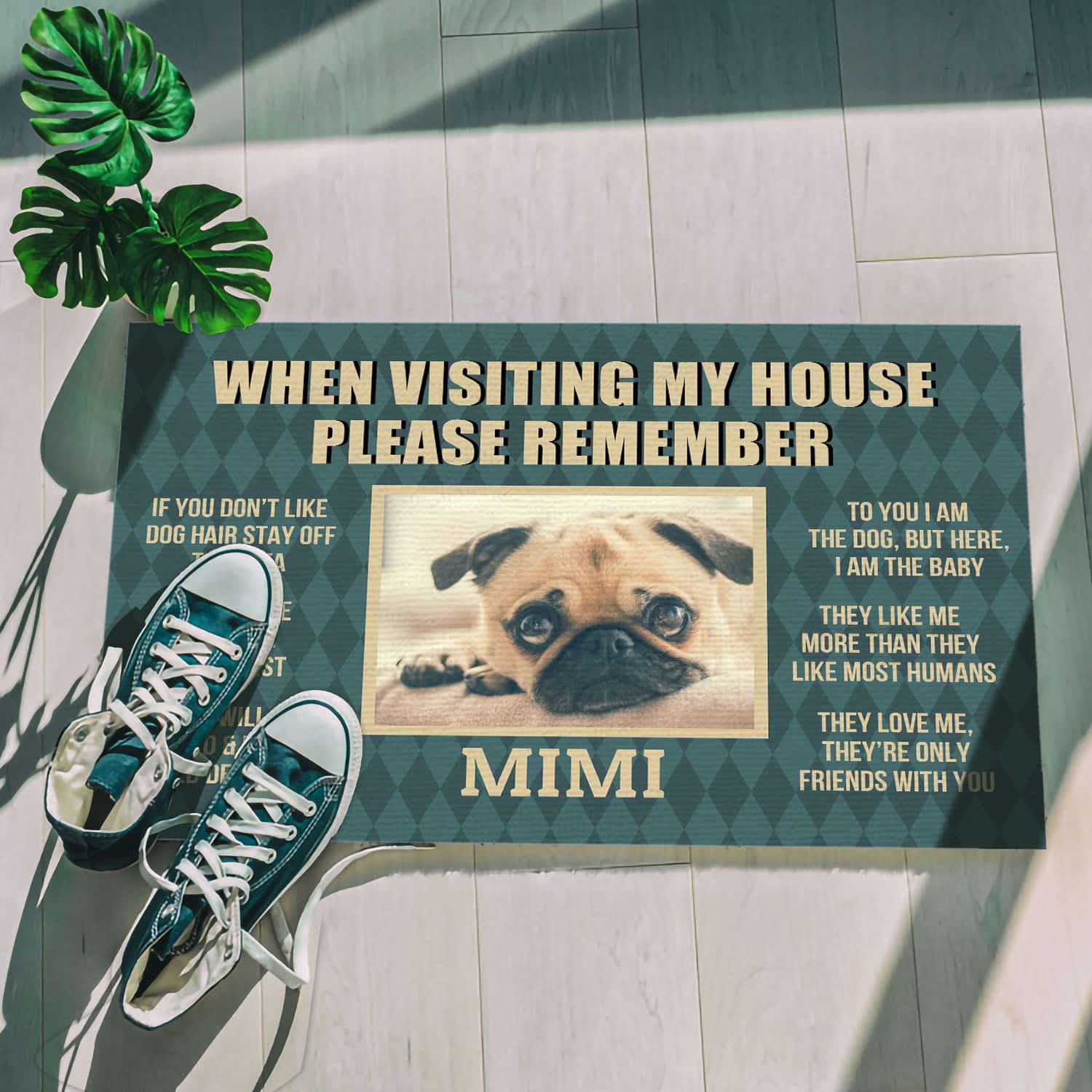 25 HG. When Visiting My House-sample design Doormat mockup 5