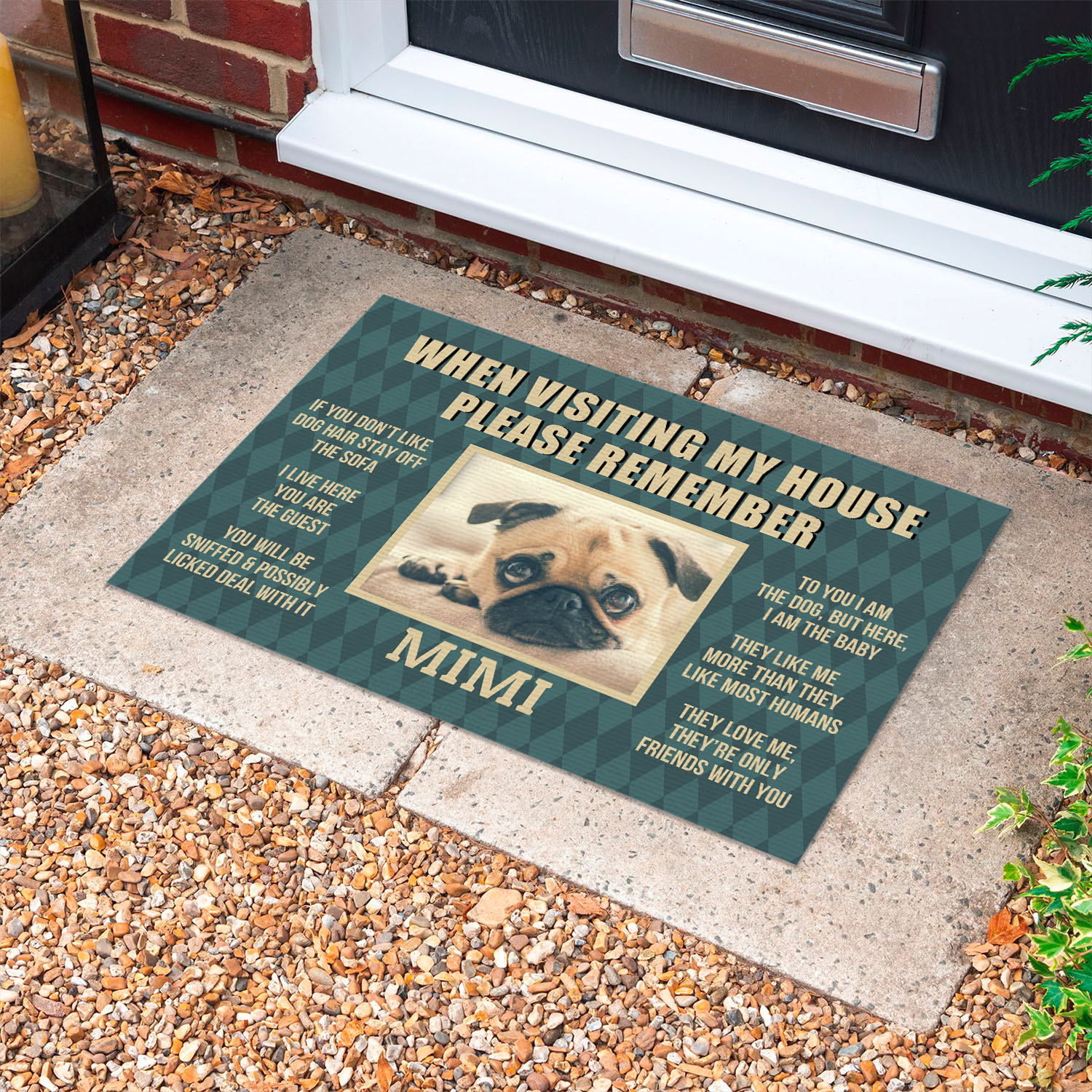 25 HG. When Visiting My House-sample design Doormat mockup 10