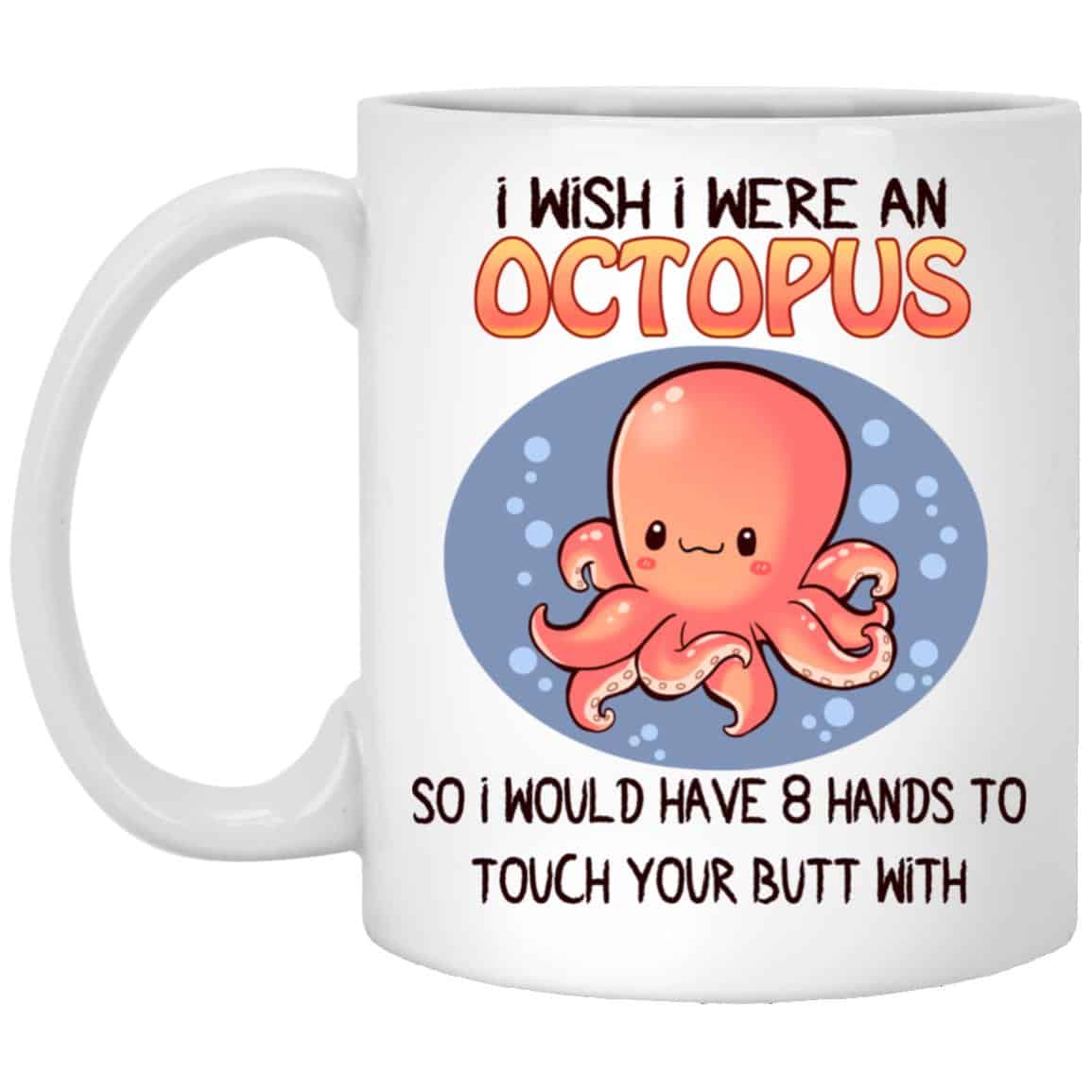 octopus, White, 11 oz. White Mug octopus, White, 11 oz. White Mug