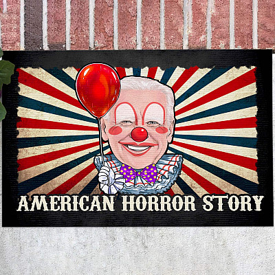 Joe Biden Horror American Clown Story Halloween Costume Doormat - Outdoor Indoor Doormat - Funny Joe Biden Doormat