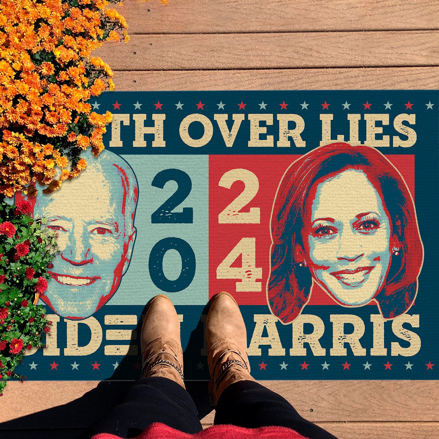 8Th. Truth Over Lies Biden Harris Doormat Doormat mockup 7