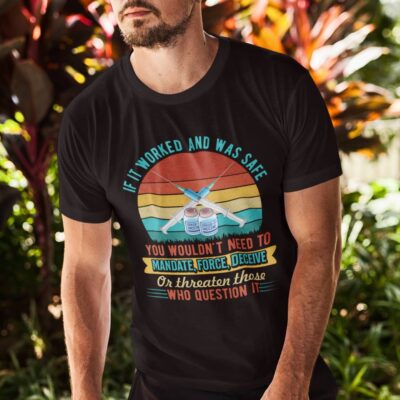Alternative view of If It Worked And Was Safe You Wouldn't Need To Mandate Anti Vaccinated T-Shirt - V-Neck Shirt