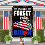 Impeach Joe Biden Blood On His Hands Afghanistan Sign - Biden Blood Handprint Decorative Metal Sign