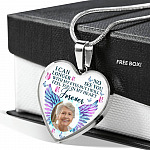 Custom Photo I Can No Longer See You With My Eyes Personalized Memorial Heart Necklace - Bangle
