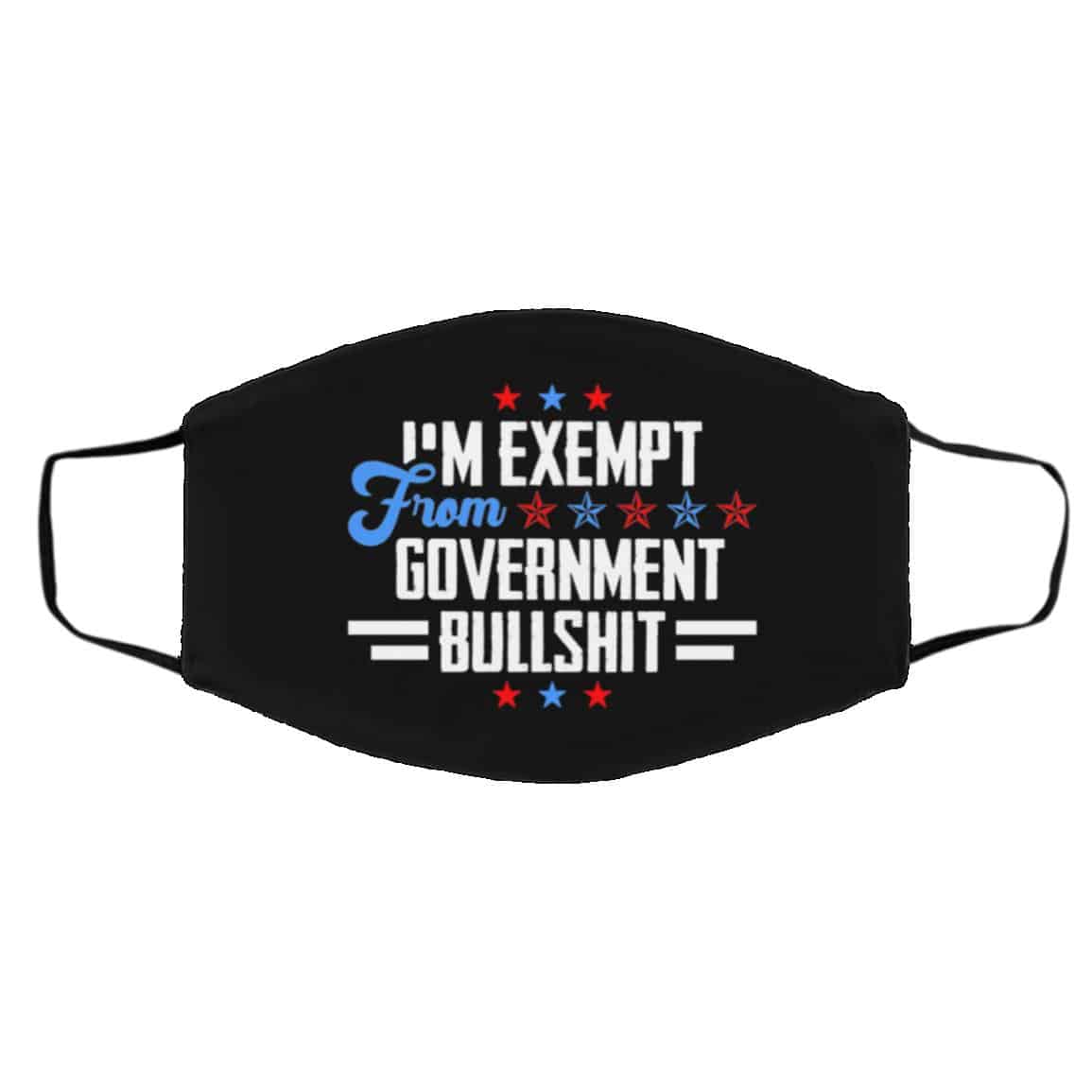 exempt mask, Black, Cloth Face Cover – Medium/Large