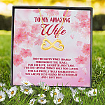 4VT. To My Amazing Wife For The Happy Times Infinity Heart Necklace (Gold) 7