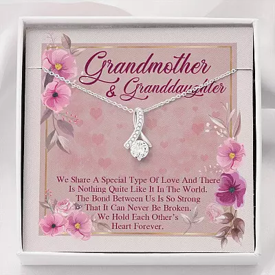 Grandmother & Granddaughter Quote Saying Special Love Message Card Alluring Necklace - Grandma And Granddaughter Necklace Gift - Alluring Beauty Necklace