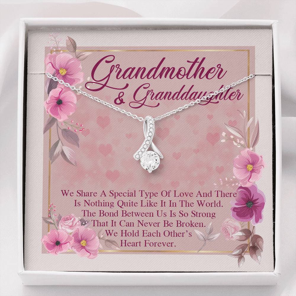 Grandmother & Granddaughter Quote Saying Special Love Message Card Alluring Necklace - Grandma And Granddaughter Necklace Gift - Alluring Beauty Necklace
