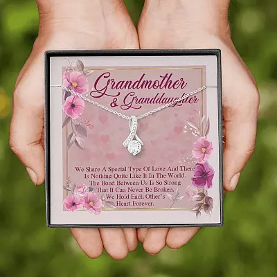 Grandmother & Granddaughter Quote Saying Special Love Message Card Alluring Necklace - Grandma And Granddaughter Necklace Gift