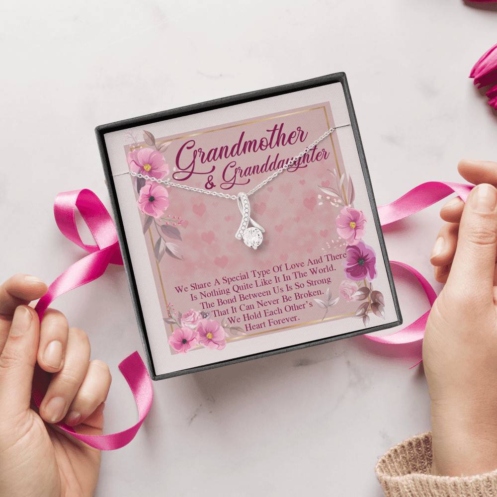 Grandmother & Granddaughter Quote Saying Special Love Message Card Alluring Necklace - Grandma And Granddaughter Necklace Gift