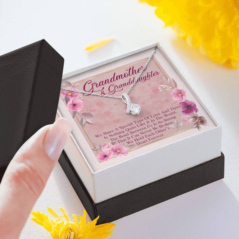 Grandmother & Granddaughter Quote Saying Special Love Message Card Alluring Necklace - Grandma And Granddaughter Necklace Gift