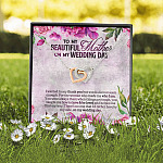 To My Beautiful Mother On My Wedding Day Interlocking Hearts Pendant Necklace - Mother Of The Bride Gifts From Daughter