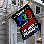 6KNG. Not funny_30x40 House Flag Mockup 6