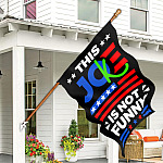 6KNG. Not funny_30x40 House Flag Mockup 7