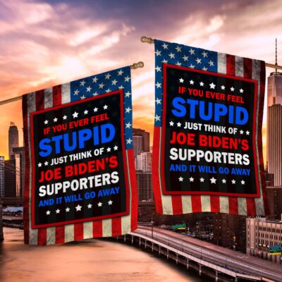Alternative view of If You Ever Feel Stupid Just Think of Joe Biden's Supporters Garden Flag - House Flag