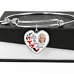 Custom Photo Memorial Cardinal Heart Necklace - I'll Hold You in My Heart Personalized Photo Engraving Memorial Heart Necklace