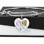 Custom Photo Memorial Butterfly Heart Necklace - I'll Hold You in My Heart Personalized Photo Engraving Memorial Heart Necklace