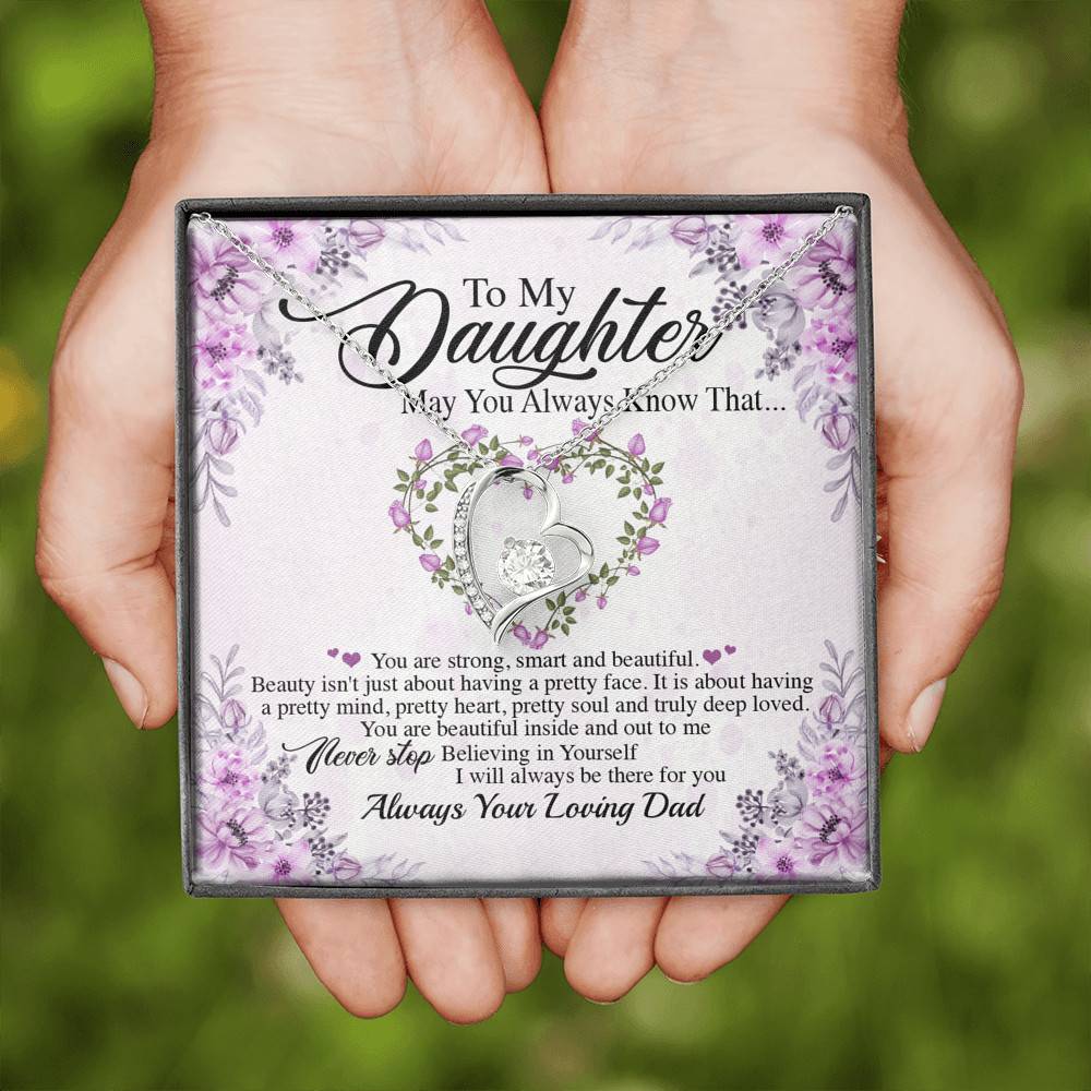 Personalized Gift From Dad To My Daughter Saying Always Remember You Are Forever Love Necklace - Daughter Inspirational Necklace
