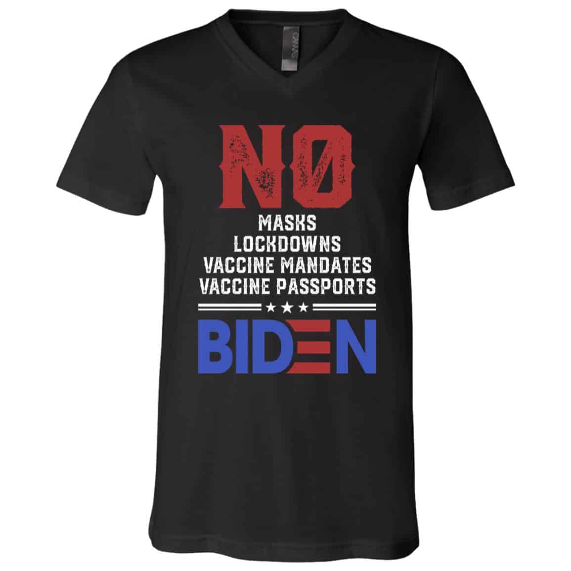 biden, Black, V-Neck T-Shirt