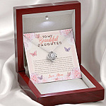 To My Beautiful Daughter My Hearts Walks With You Love Knot Necklace - Daughter Necklace From Mom