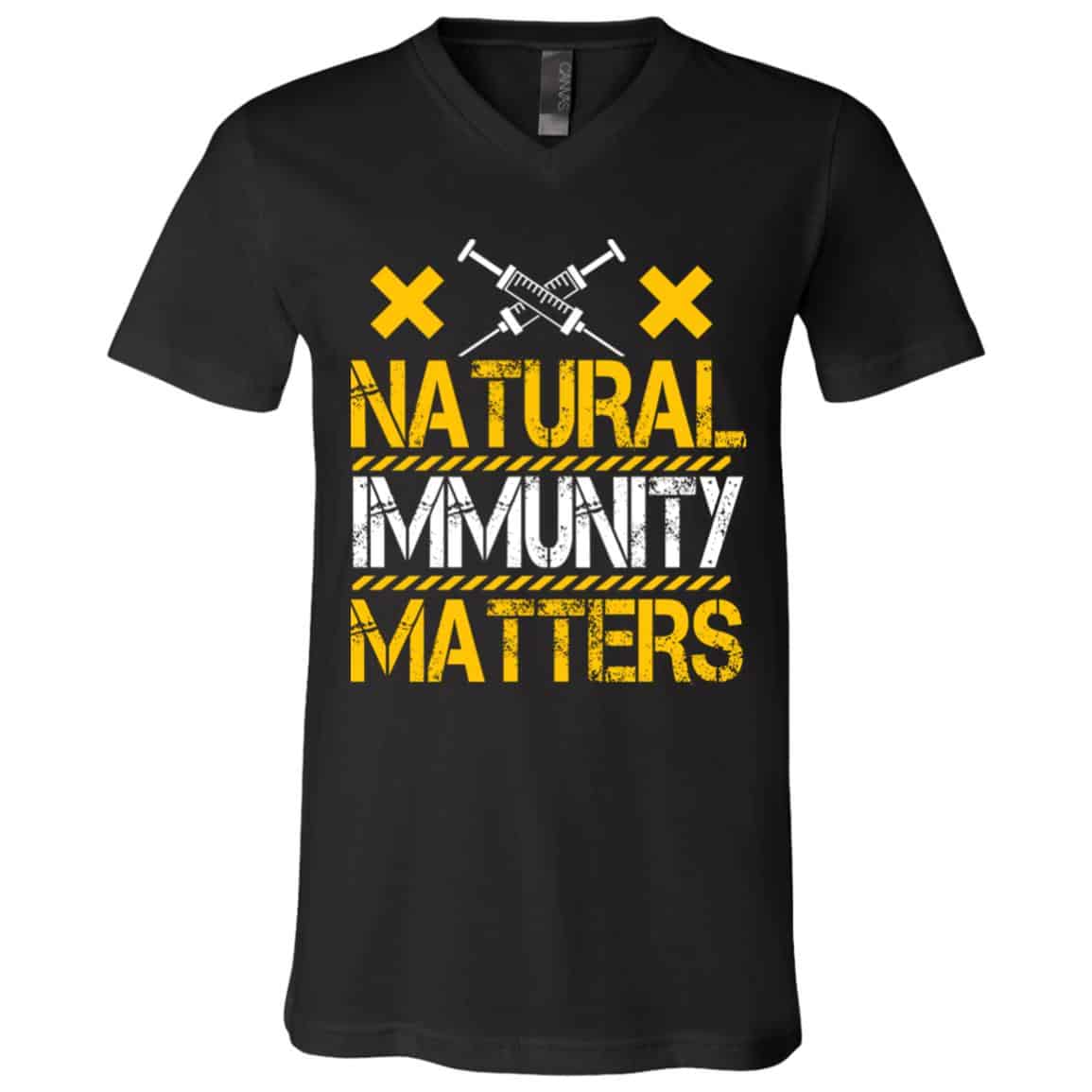 Natural Immunity Matters Tshirt, Black, V-Neck T-Shirt