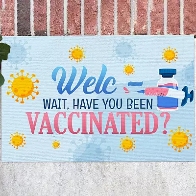Welc Wait Have You Been Vaccinated Doormat Proud Vaccinated Entrance Indoor Outdoor Decorative Doormat