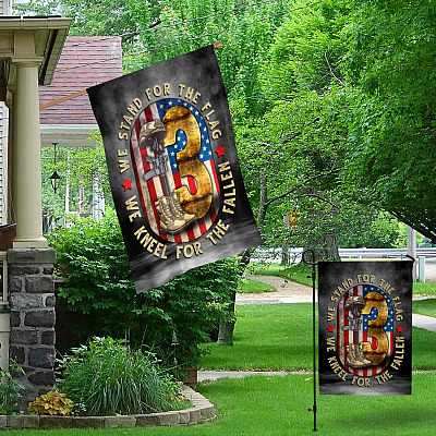 Alternative view of Never Forget 13 Fallen Soldiers Flag - We Stand For The Flag Kneel For The Fallen 13 Heroes Biden Blood Handprint Garden House Flag