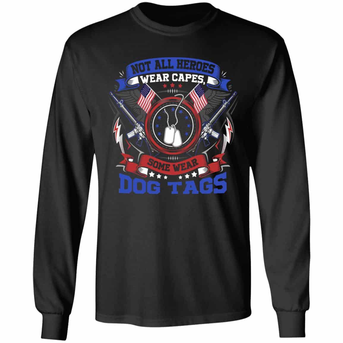 1. Heroes Wear Dog Tag(6), Black, Long Sleeve